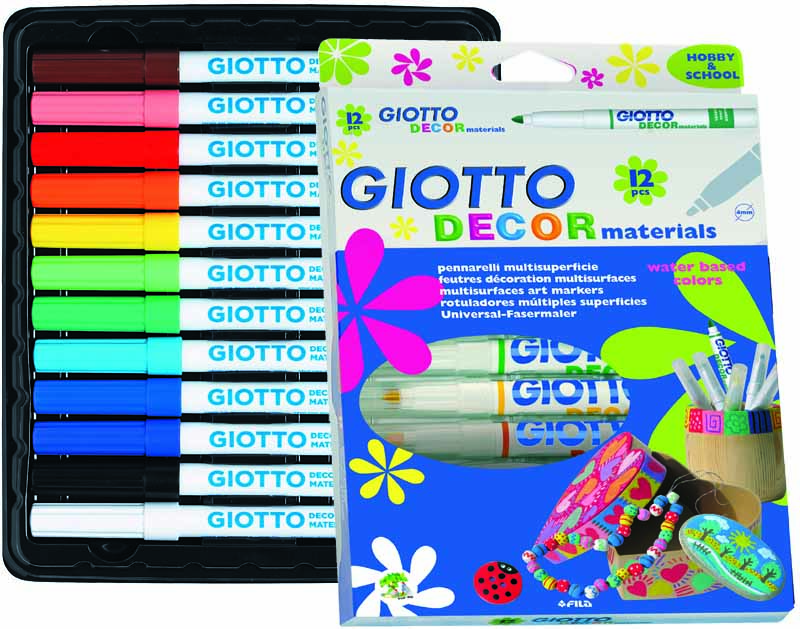 Giotto Decor Textile Permanent Markers 12 Pack